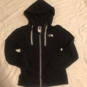 North Face Black Hooded Sweatshirt Jacket - Size S